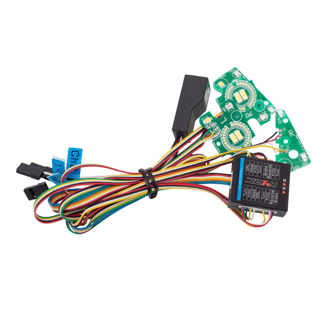 Led Light Kit Rc - RCクローラーカー用LEDライトシステム,方向指示器,ブレーキライト,トラクサス用フロントおよびリアランプグループ,ディフェンダーTRX-4, 1:10