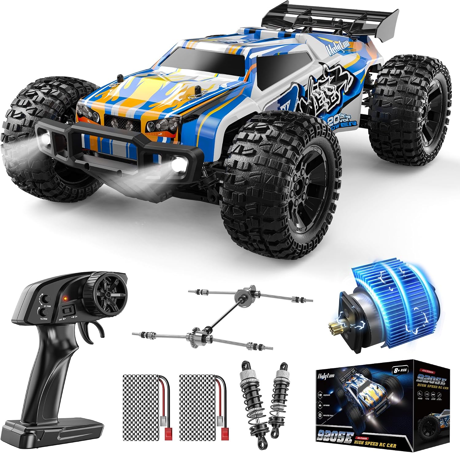 1:10大型高速リモコンカー、LEDシェルライト搭載、時速4 - Rc Hobby Monster Truck のレビューと価格